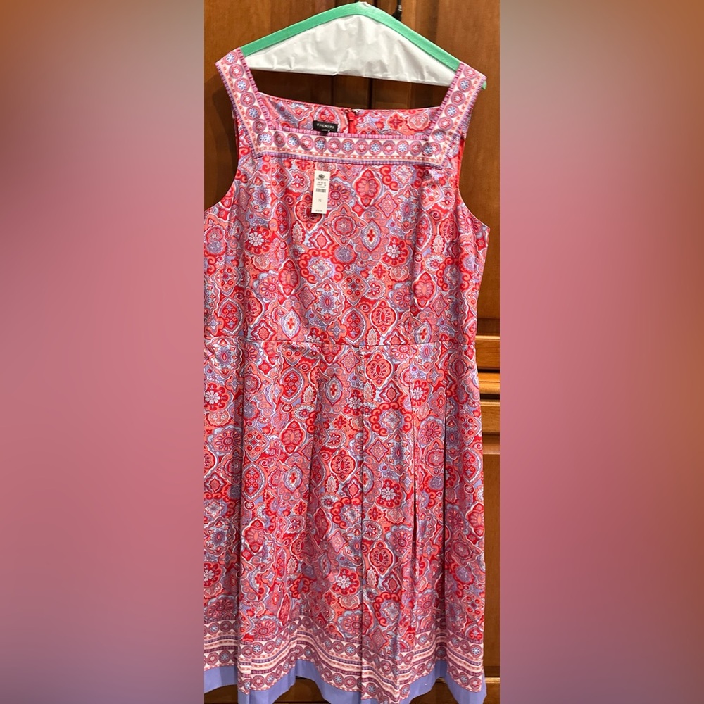 Talbots Red and Purple Patterned Dress